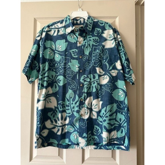 Cooke Street Honolulu Hawaiian Button Up Short Sleeve Shirt Cotton Pocket Men XL - Picture 1 of 10